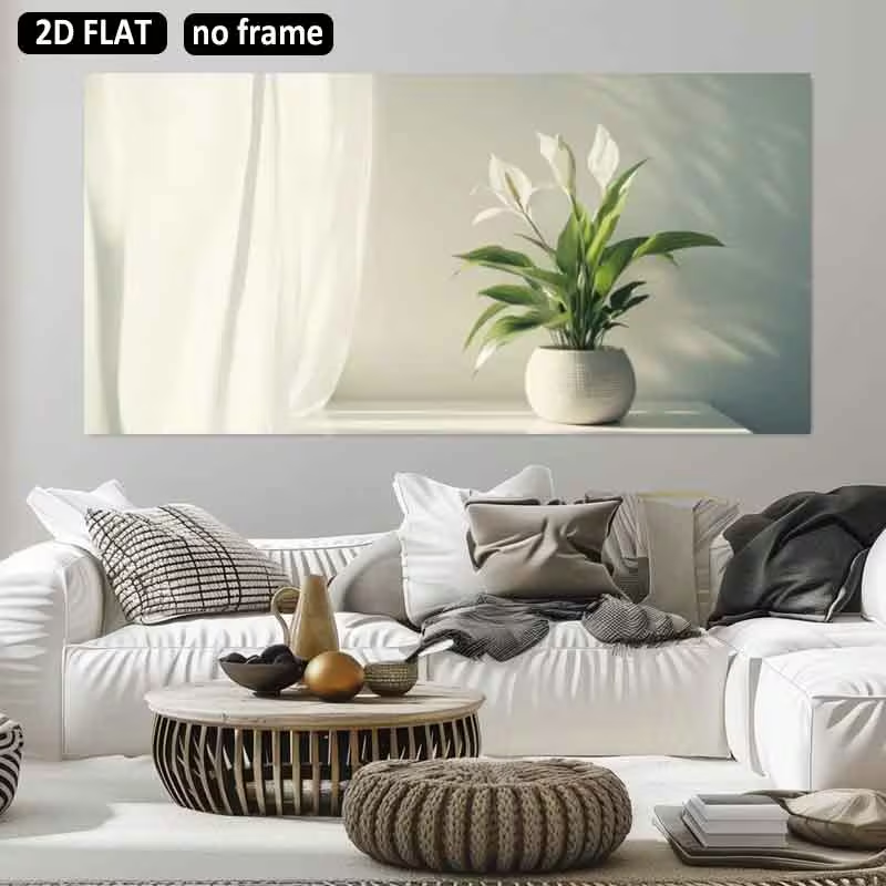 Peace Lily White - 2D Flat, 2D Flat 1pc 31.49X62.99Inch