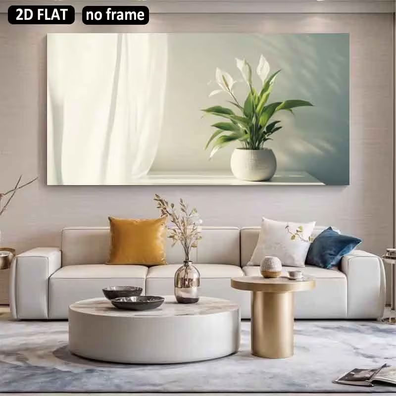 (1PC Unframe)2D Flat, 2D Flat  - огляд і ціна Peace Lily White