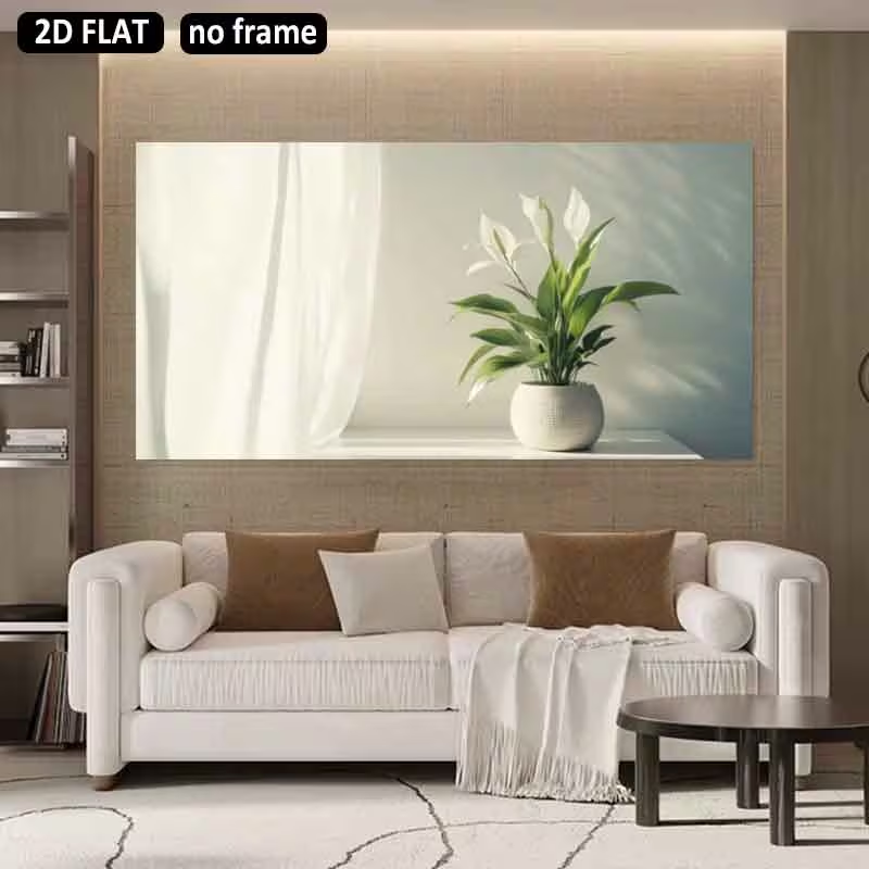 (1PC Unframe)2D Flat, 2D Flat  - огляд і ціна Peace Lily White